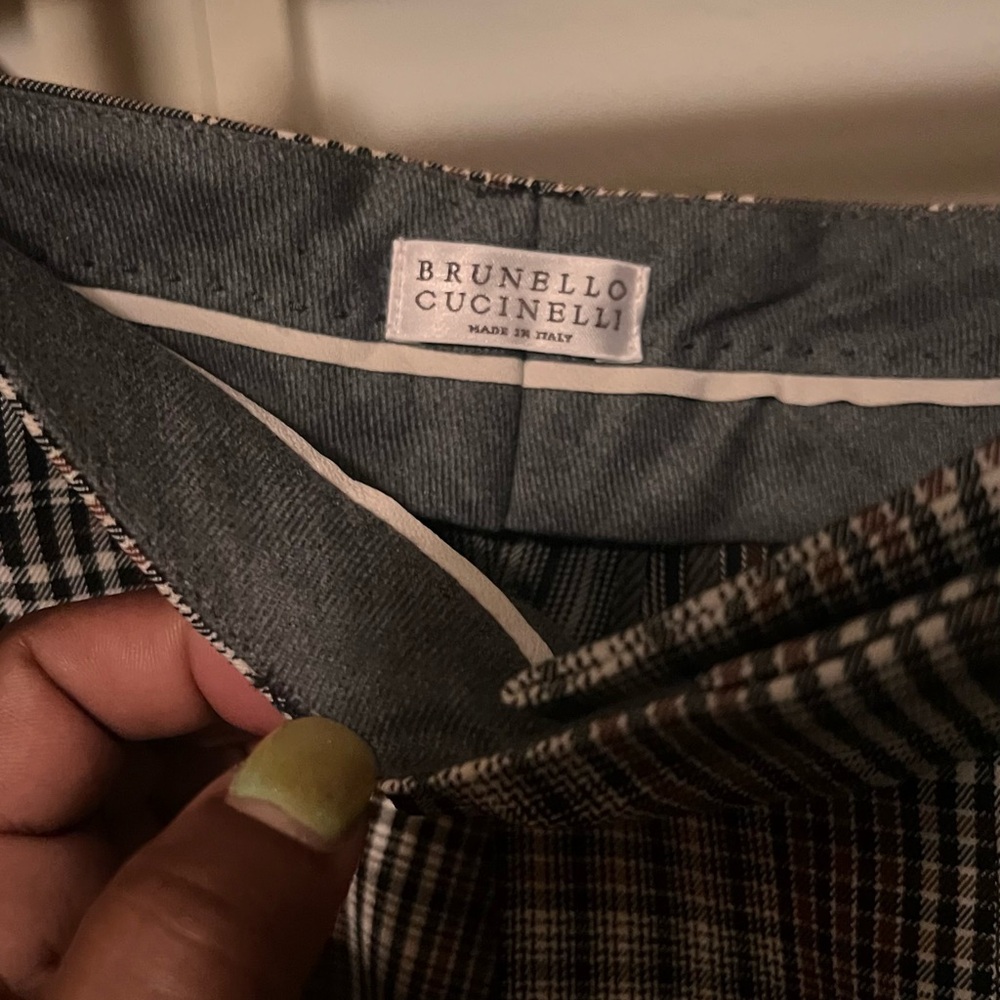 Brunello Cucinelli Plaid Cropped Pants | Size 8 | Made in Italy